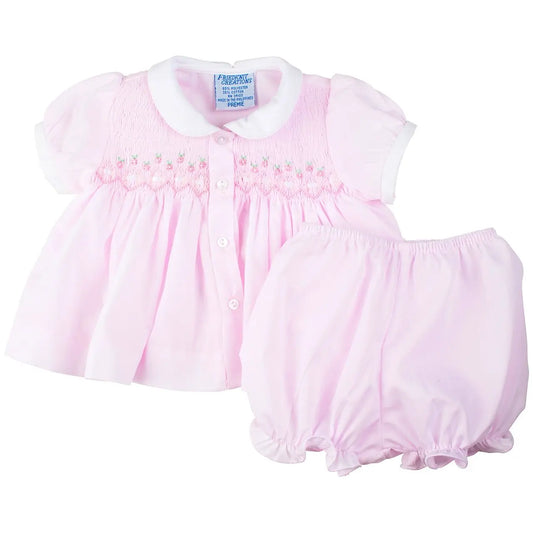 Feltman P1799 - Preemie Ribbon Smocked Diaper Set Cadiz Boutique