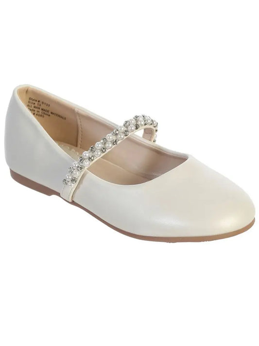 TTKS116I - MULTI COLOR RHINESTONE PEARL STRAP BALLET FLATS Cadiz Boutique