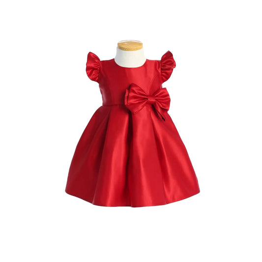 SKB930 - Satin pleated flutter sleeve with bow Cadiz Boutique, Inc.