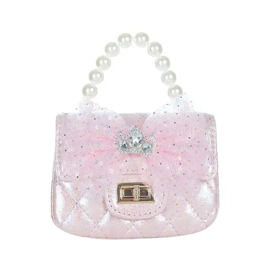 Doe A Deer - B1203P - Mesh Bow Shiny Quilted Purse - Pink Cadiz Boutique, Inc.