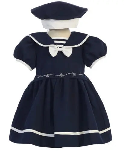 FS1500 - Navy/White Nautical Dress Cadiz Boutique, Inc.