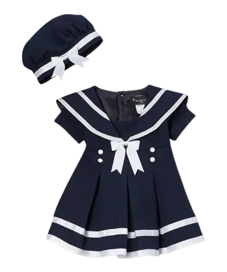 FS4567 - Navy Blue & White Sailor Dress & Beret Cadiz Boutique, Inc.